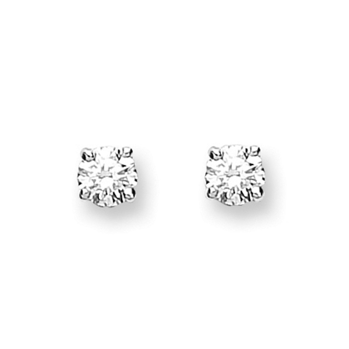 9ct White Gold 0.25ct Claw Set Diamond Stud Earrings - Samuel Perry