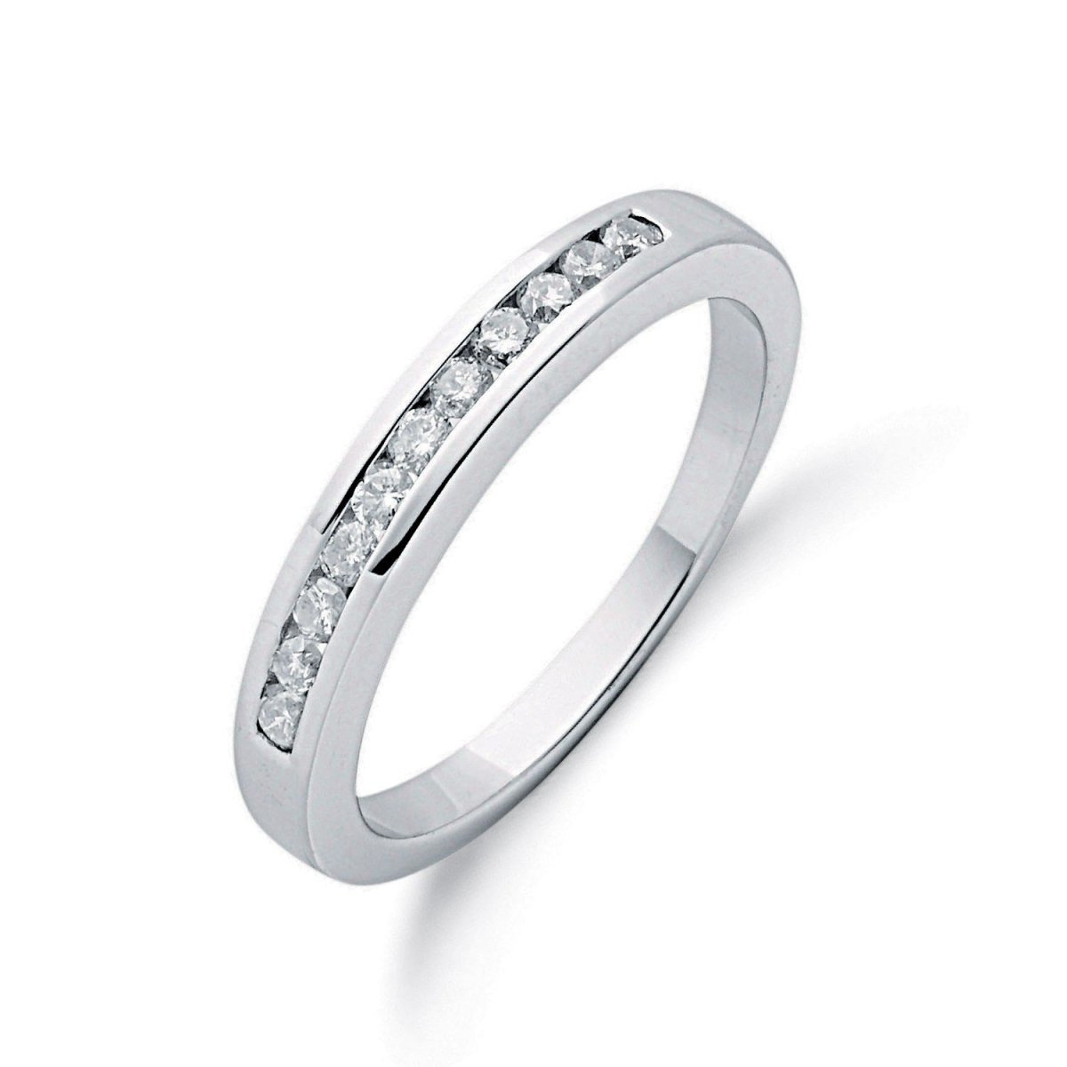 9ct White Gold 0.25ct Diamond Channel Set Eternity Ring - Samuel Perry