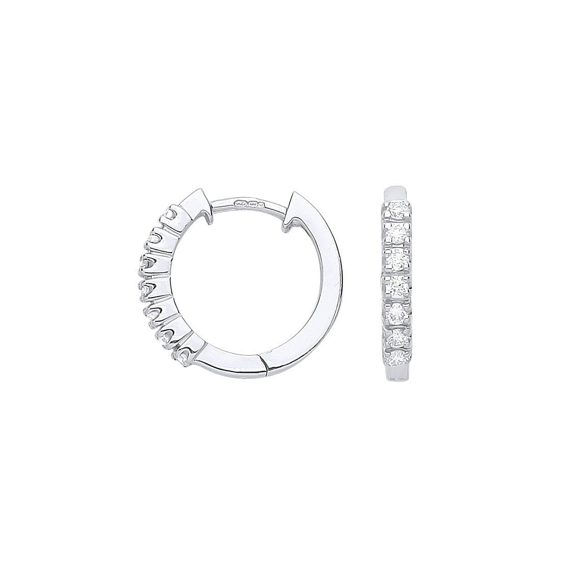 9ct White Gold 0.25ct Diamond Earrings - Samuel Perry