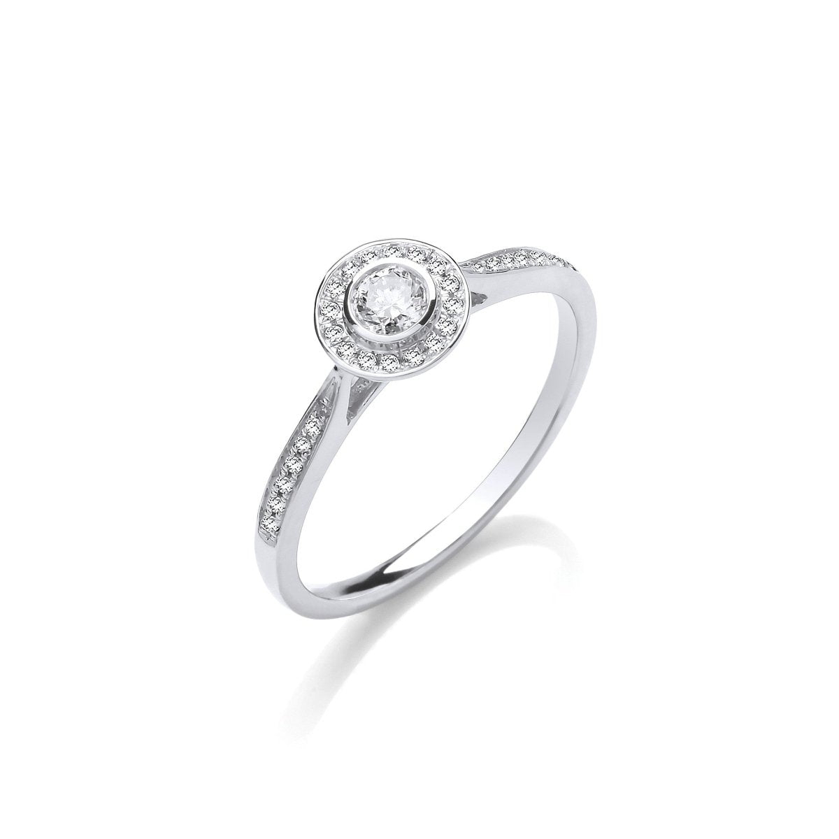 9ct White Gold 0.25ct Diamond Engagement Ring - Samuel Perry