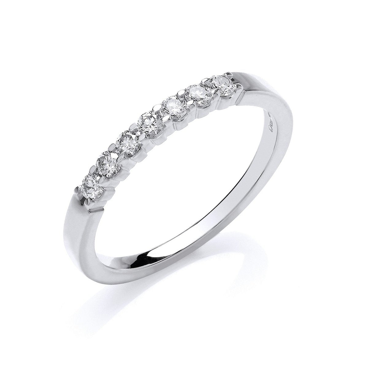 9ct White Gold 0.25ct Diamond Half Eternity Ring - Samuel Perry