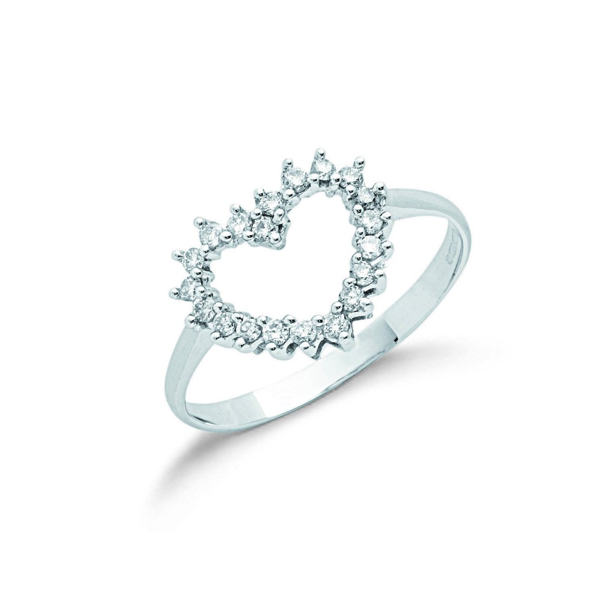9ct White Gold 0.25ct Diamond Heart Ring - Samuel Perry
