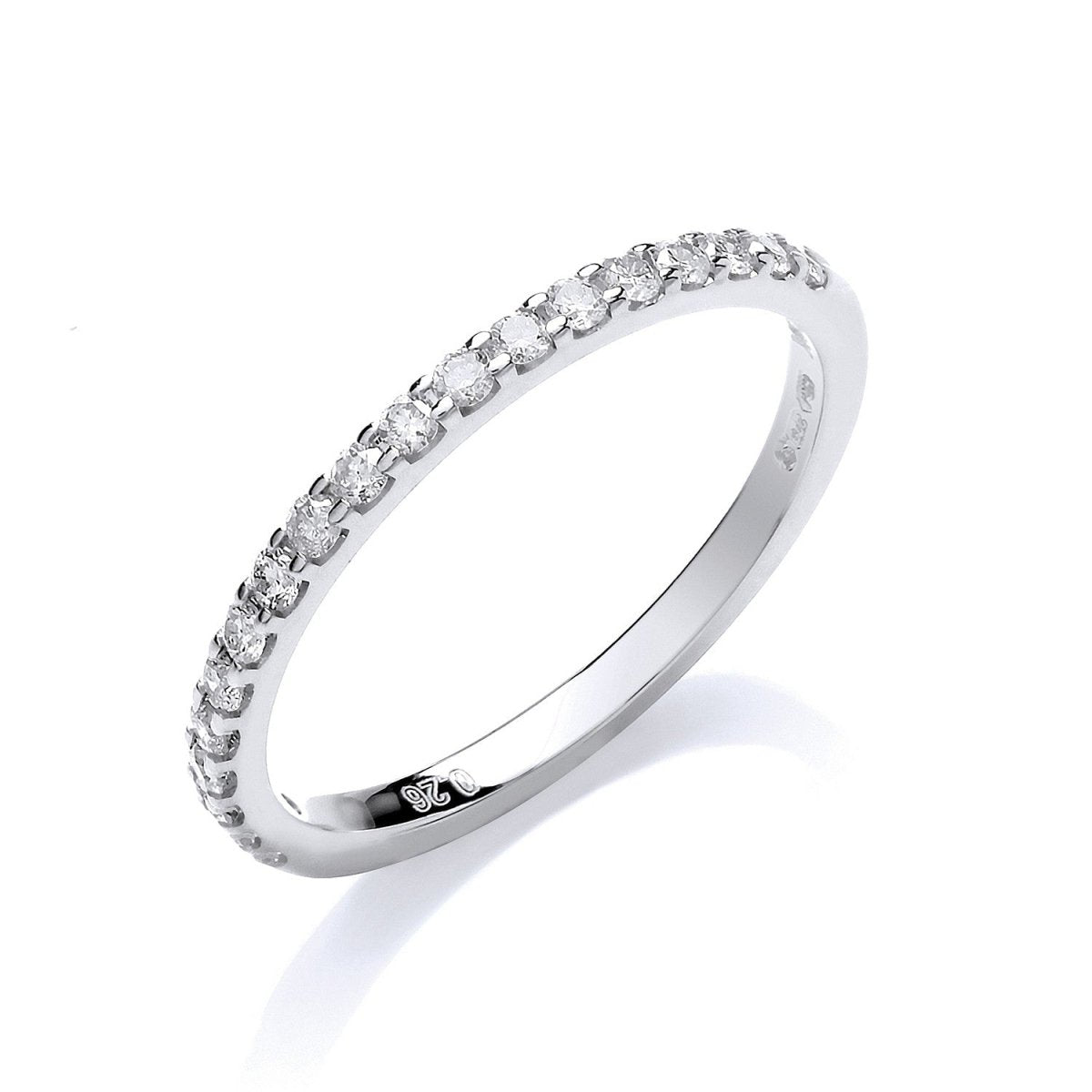 9ct White Gold 0.27ct Diamond Half Eternity Ring - Samuel Perry
