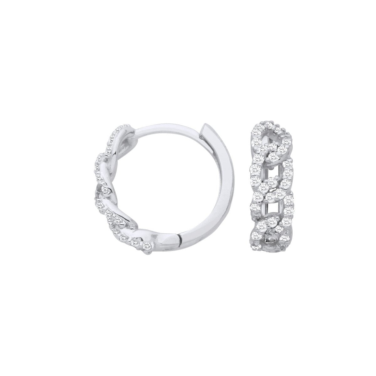 9ct White Gold 0.28ct Diamond Huggie Earrings - Samuel Perry