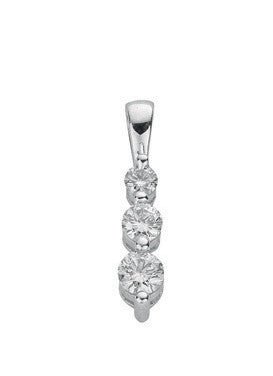 9ct White Gold 0.31ct Diamond Trilogy Pendant - Samuel Perry