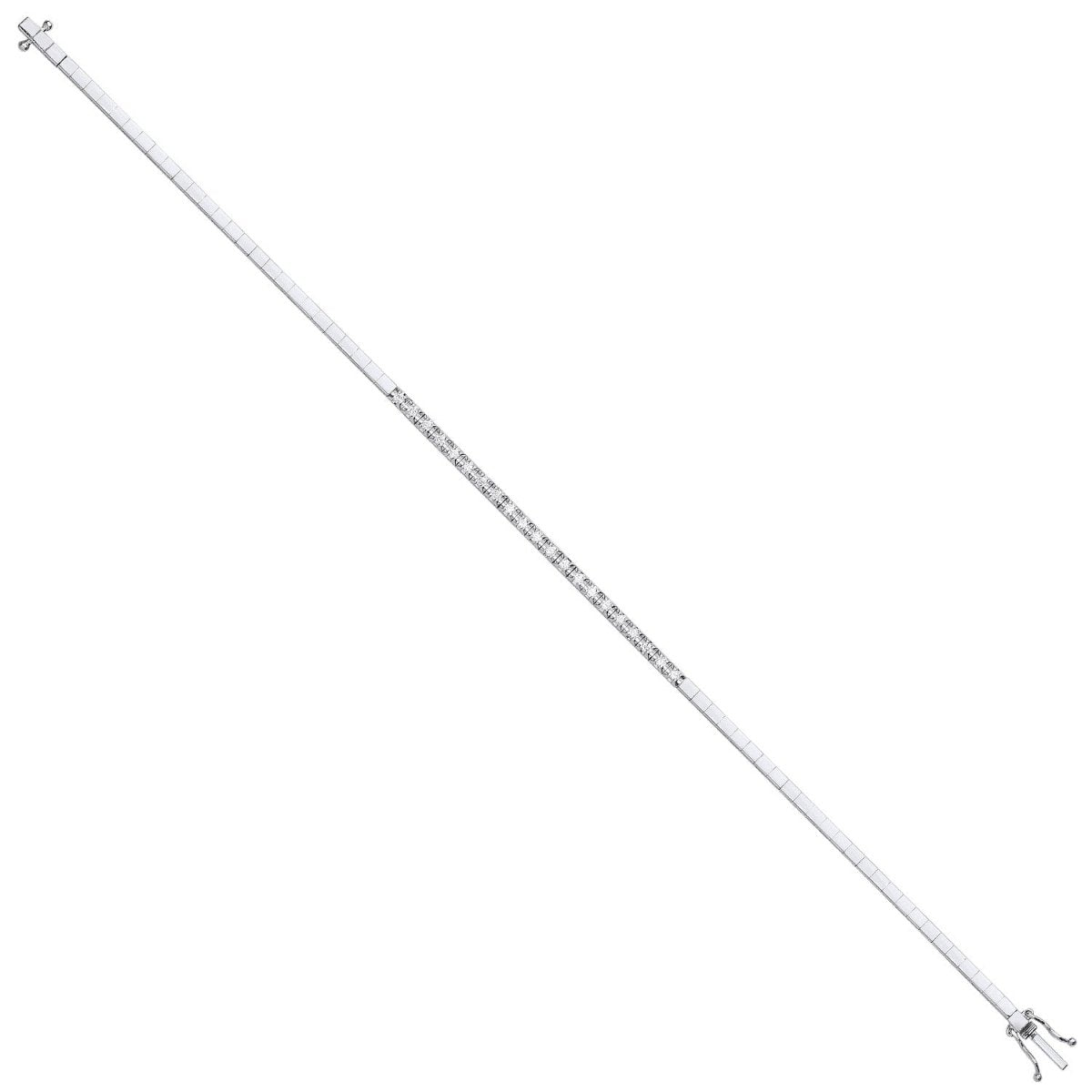9ct White Gold 0.33ct Diamond Half Eternity Tennis Bracelet - Samuel Perry