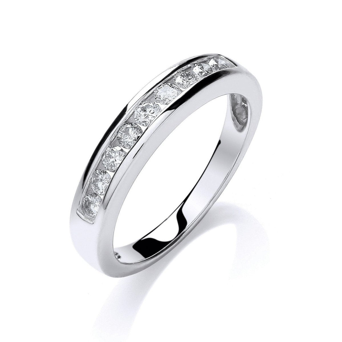 9ct White Gold 0.35ct Diamond Eternity Wedding Ring - Samuel Perry