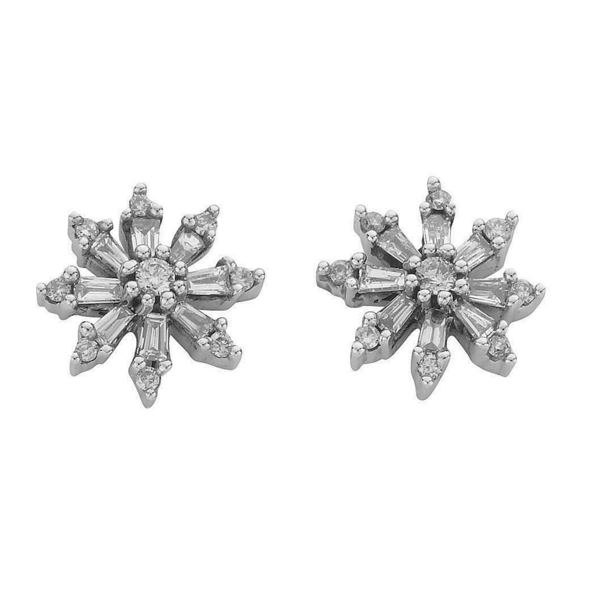 9ct White Gold 0.35ct Diamond Studs Earrings - Samuel Perry