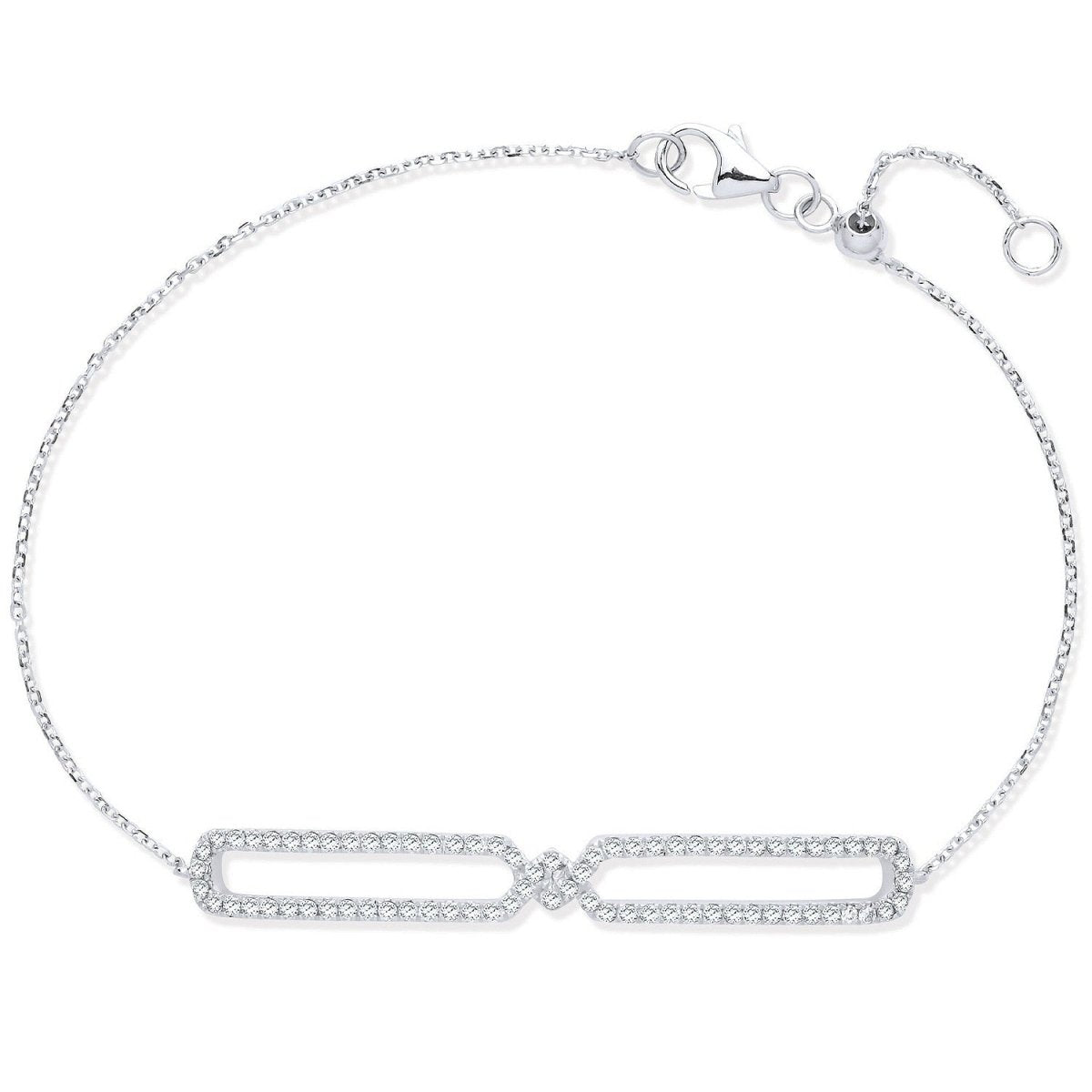 9ct White Gold 0.38ct Diamond Friendship Bracelet - Samuel Perry