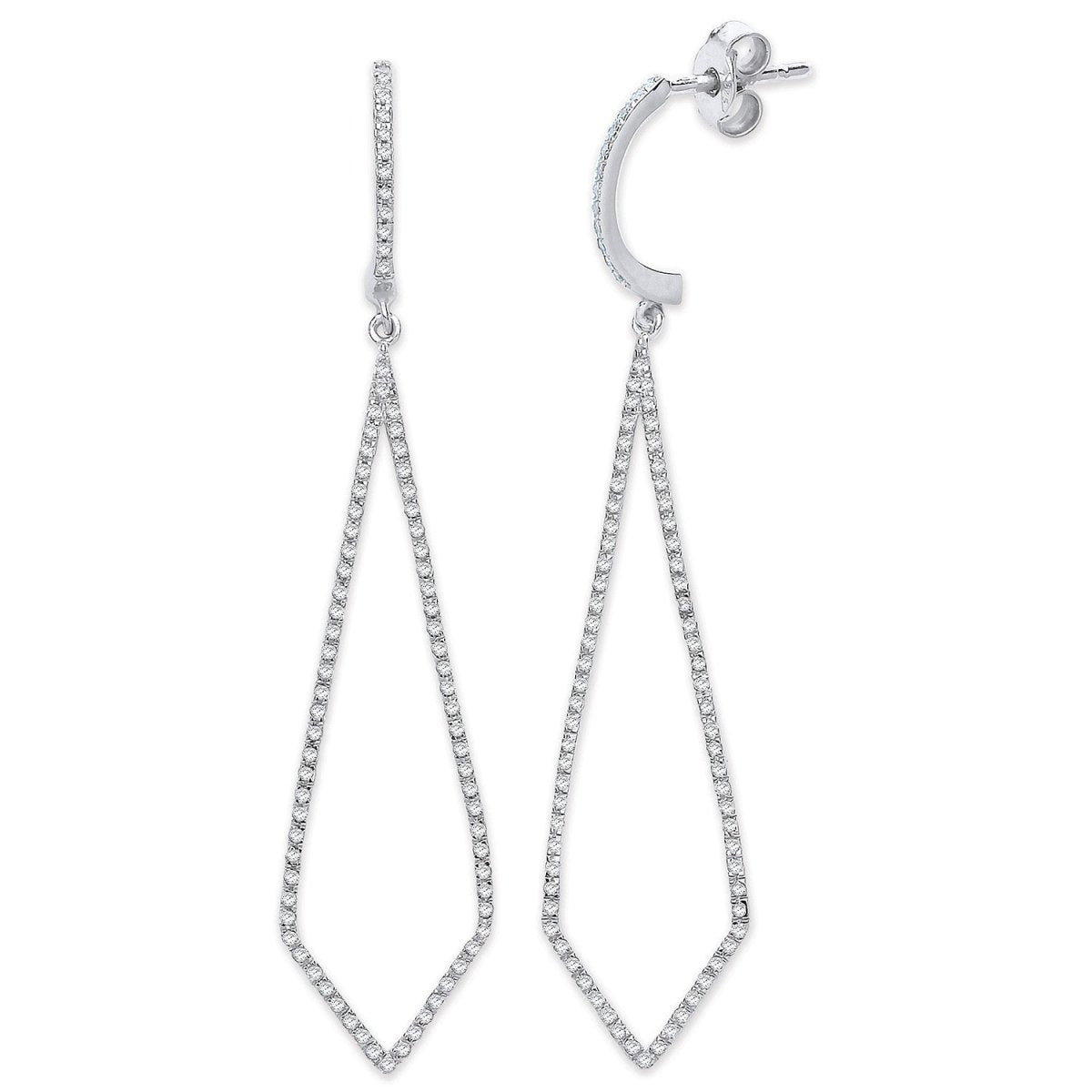 9ct White Gold 0.40ct Diamond Drop Earrings - Samuel Perry