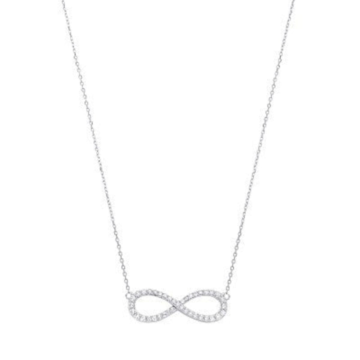 9ct White Gold 0.47ctw Diamond Infinity Pendant Necklace - Samuel Perry