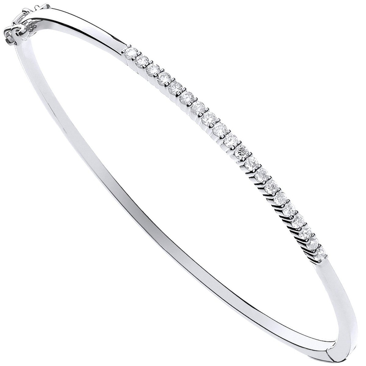 9ct White Gold 0.50ct Diamond Bangle - Samuel Perry