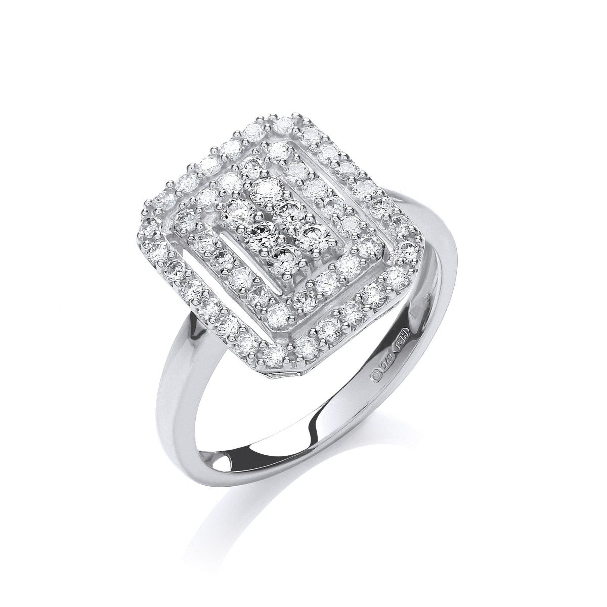 9ct White Gold 0.50ct Diamond Dress Ring - Samuel Perry