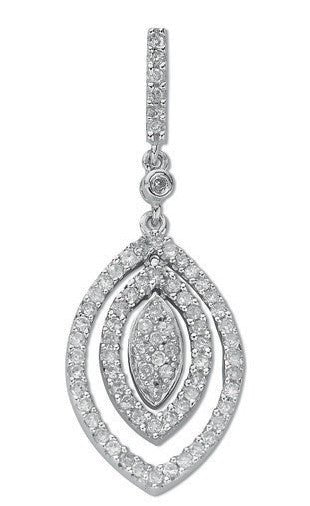 9ct White Gold 0.50ct Diamond Drop Pendant – Elegant Brilliance - Samuel Perry