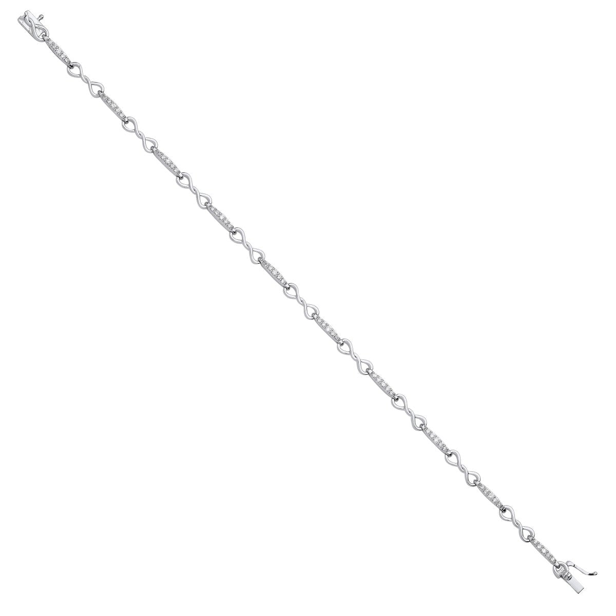 9ct White Gold 0.50ct Diamond Infinity Bracelet - Samuel Perry