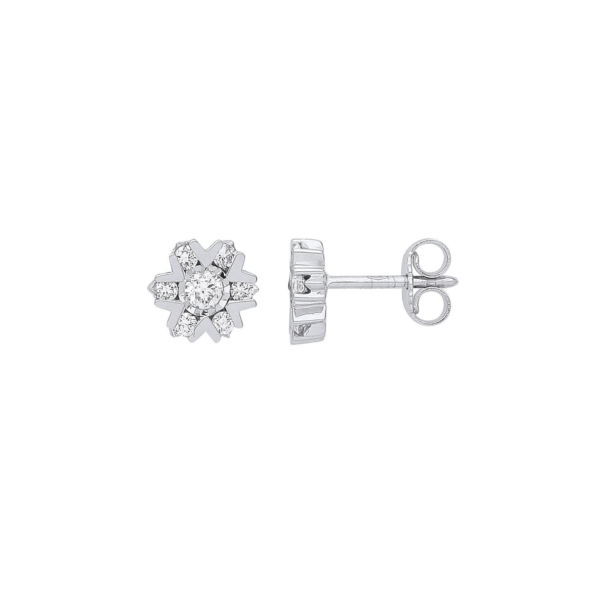 9ct White Gold 0.50ctw Diamond Earrings - Samuel Perry