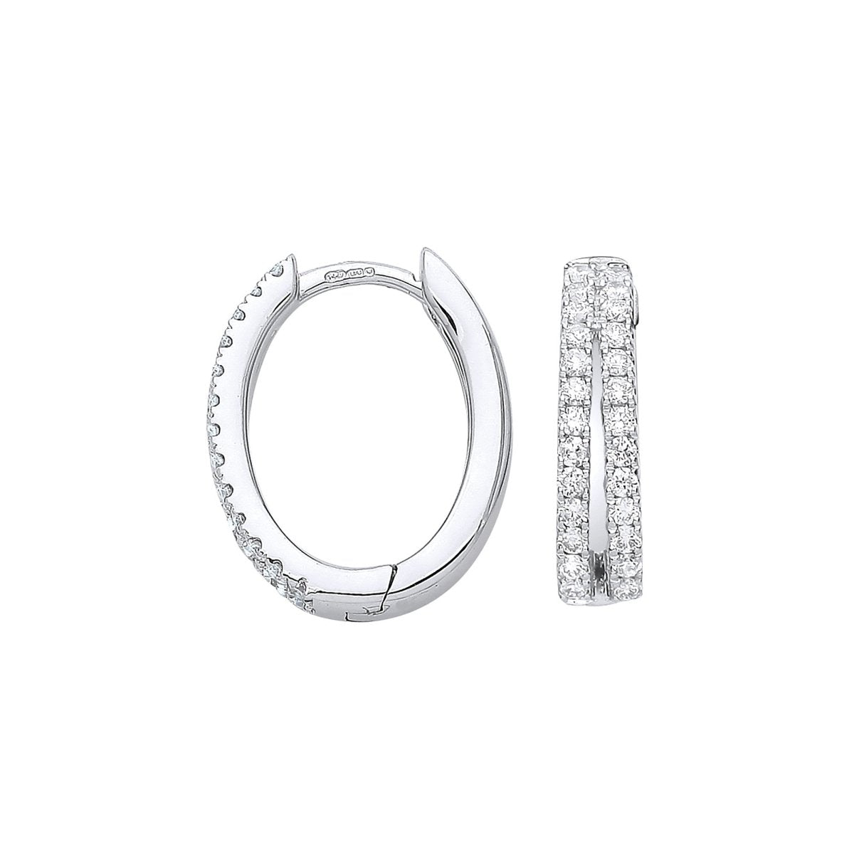9ct White Gold 0.51ct Diamond Earrings - Samuel Perry