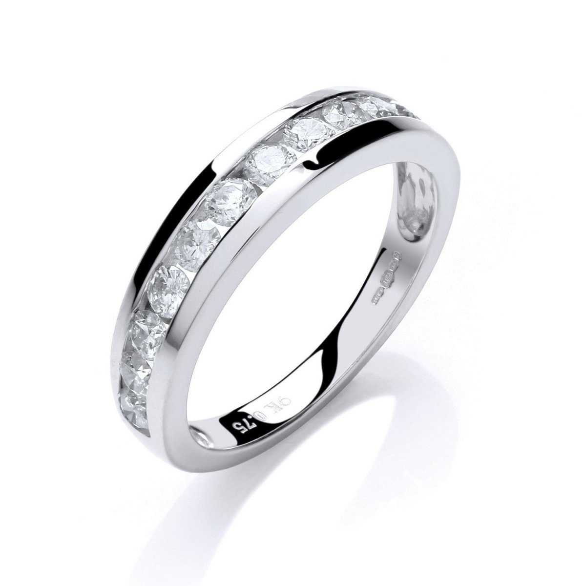 9ct White Gold 0.75ct Diamond Eternity Wedding Ring - Samuel Perry