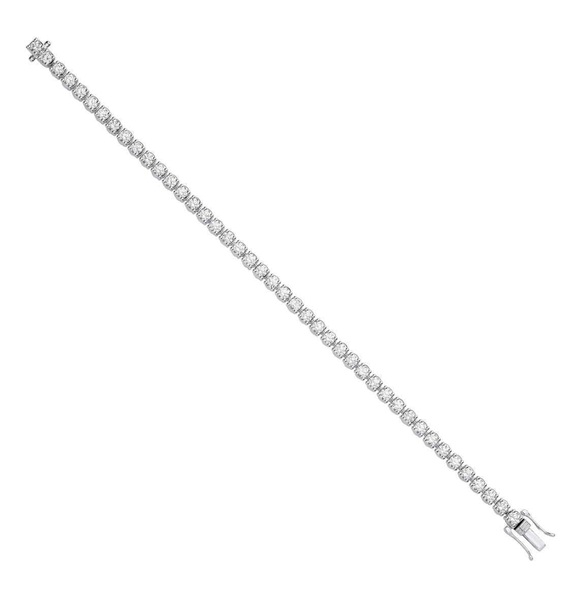9ct White Gold 10.00ct Lab - Grown Diamond Tennis Bracelet - Samuel Perry