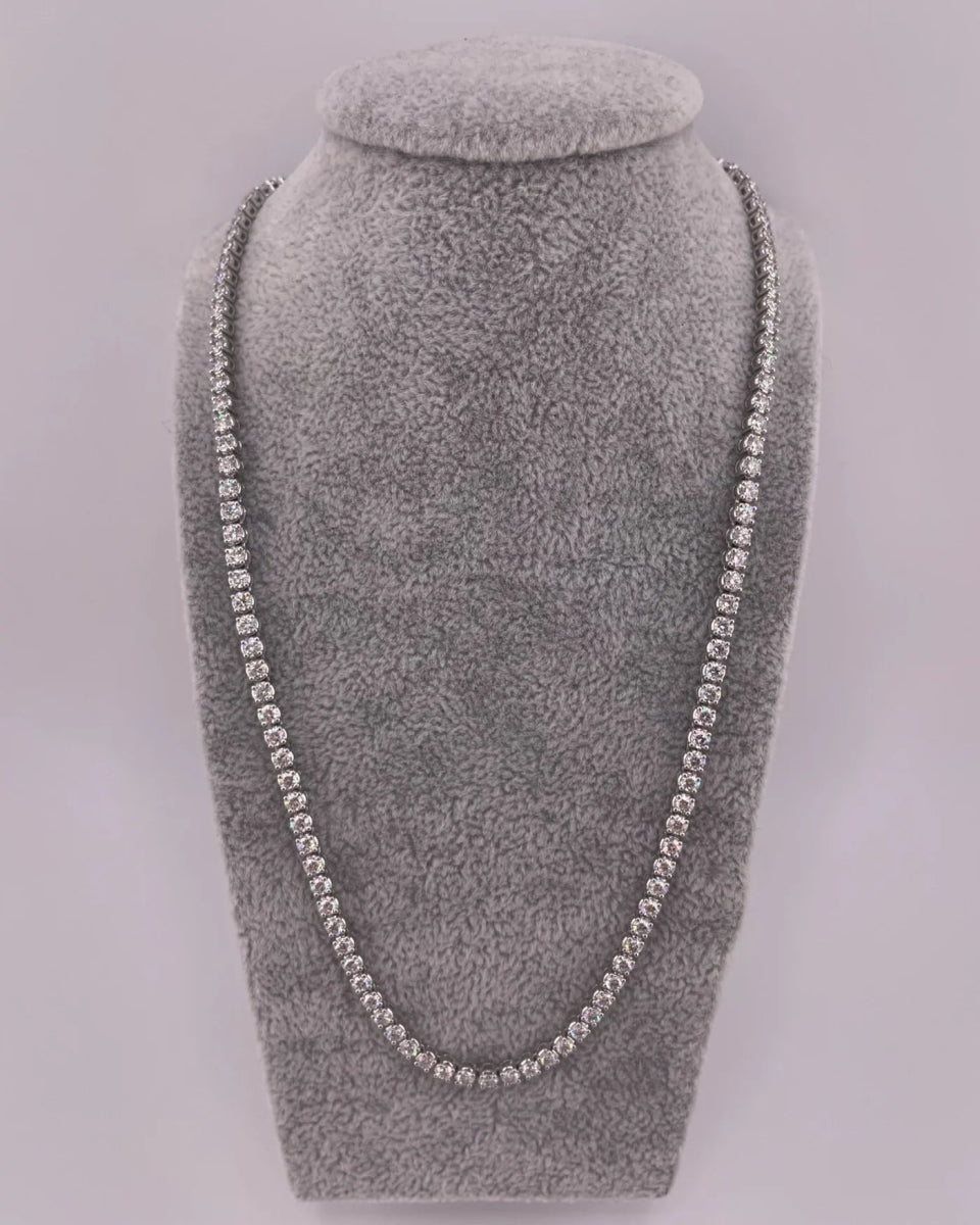9ct White Gold 10.00ct Lab Grown Diamond Tennis Necklace - Samuel Perry