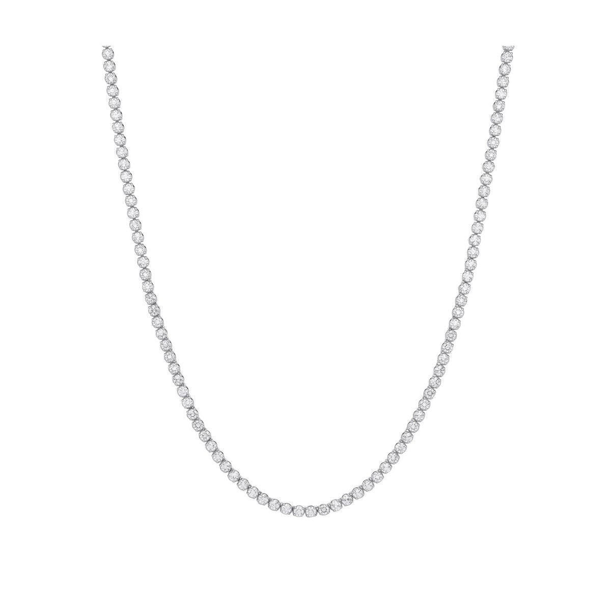 9ct White Gold 10.00ct Lab Grown Diamond Tennis Necklace - Samuel Perry
