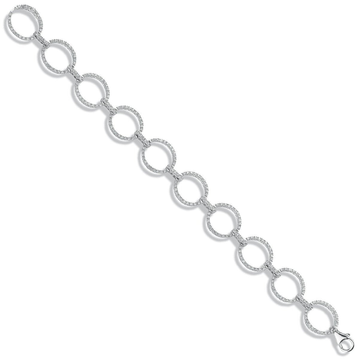 9ct White Gold 1.20ct Diamond Circle Bracelet - Samuel Perry
