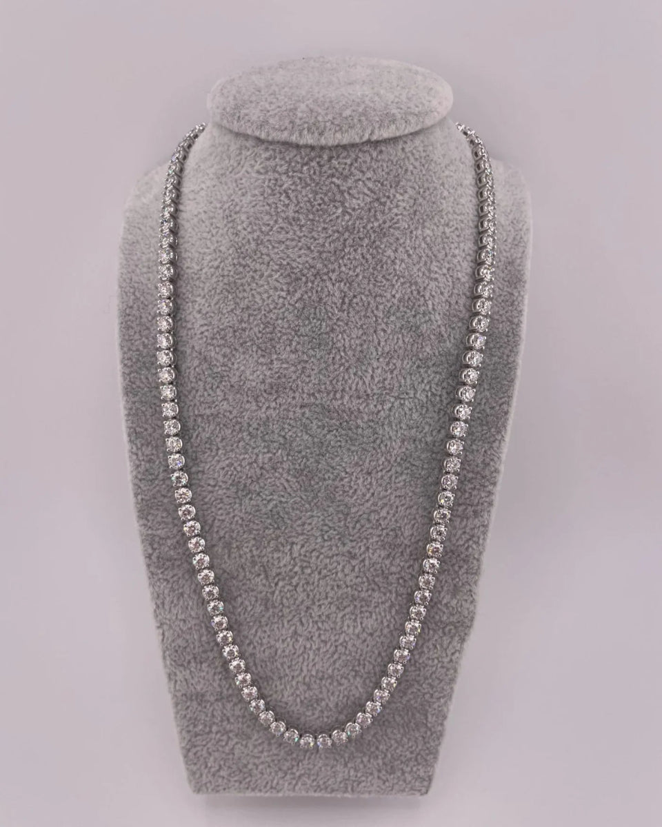 9ct White Gold 15.00ct Lab Grown Diamond Tennis Necklace - Samuel Perry