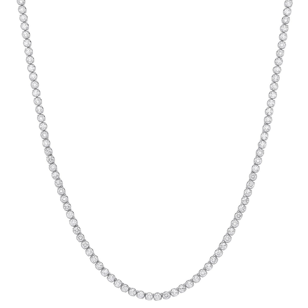 9ct White Gold 20.00ct Lab Grown Diamond Tennis Necklace - Samuel Perry