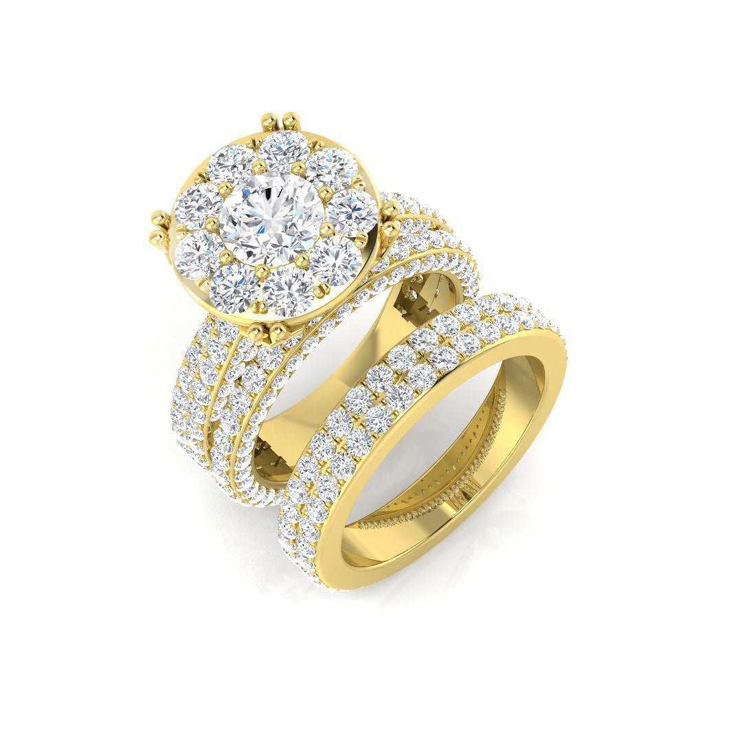 9ct White Gold 5.69ct Lab Grown Diamond Solitaire Bridal Set - Samuel Perry