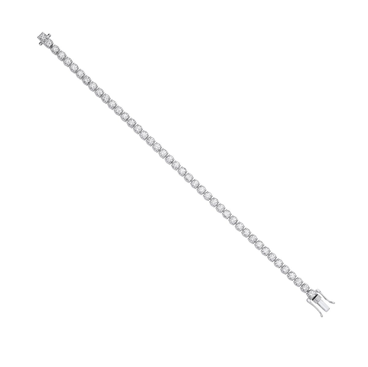 9ct White Gold 7.00ct Lab - Grown Diamond Tennis Bracelet - Samuel Perry