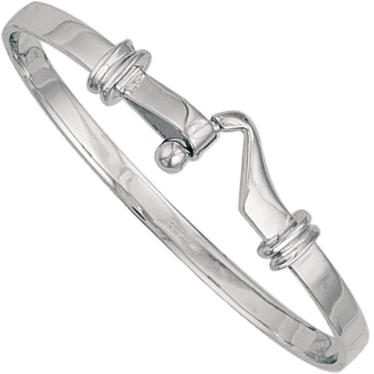 9ct White Gold Baby Hook Bangle – Elegant & Timeless - Samuel Perry