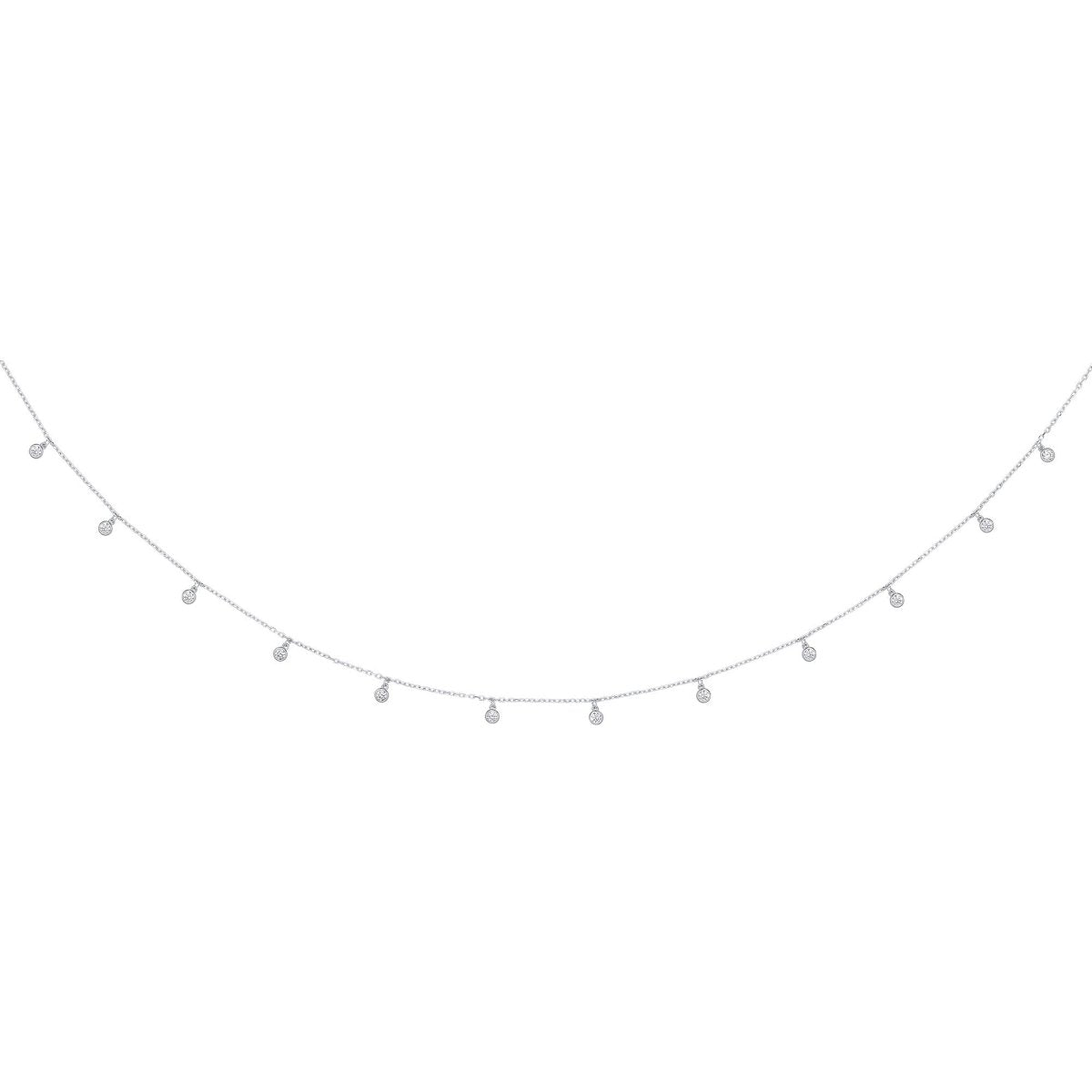 9ct White Gold Dangling CZ Bracelet - Samuel Perry