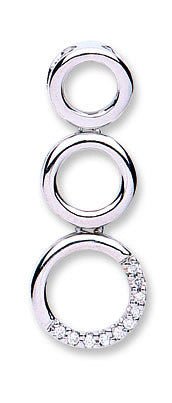 9ct White Gold Diamond Drop Pendant - Graceful Radiance - Samuel Perry