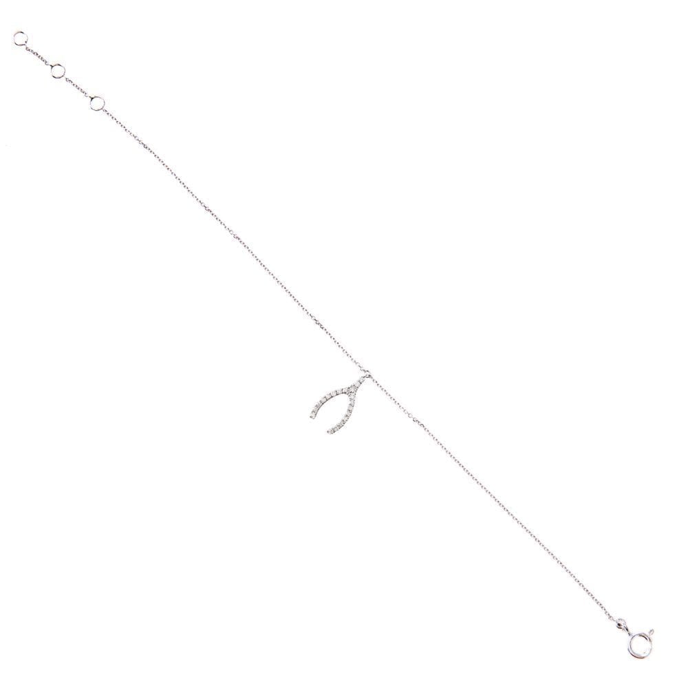 9ct White Gold Diamond Horseshoe Bracelet - Samuel Perry