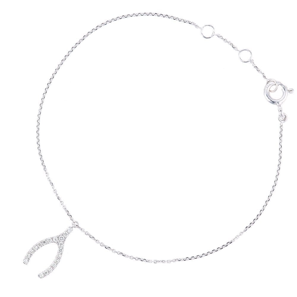 9ct White Gold Diamond Horseshoe Bracelet - Samuel Perry
