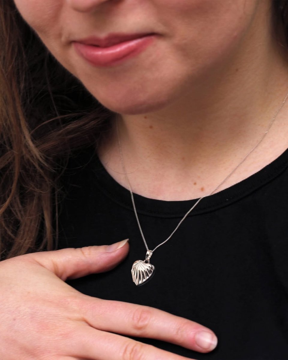 9ct White Gold Heart Locket - Samuel Perry