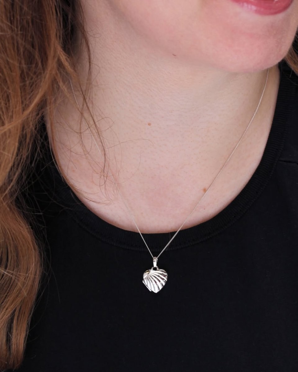 9ct White Gold Heart Locket - Samuel Perry
