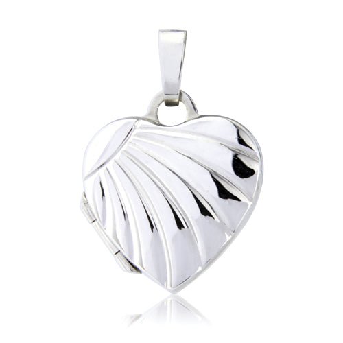 9ct White Gold Heart Locket - Samuel Perry