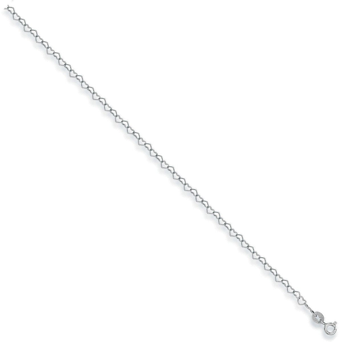 9ct White Gold Heart - Shaped Anklet – Timeless Romance - Samuel Perry