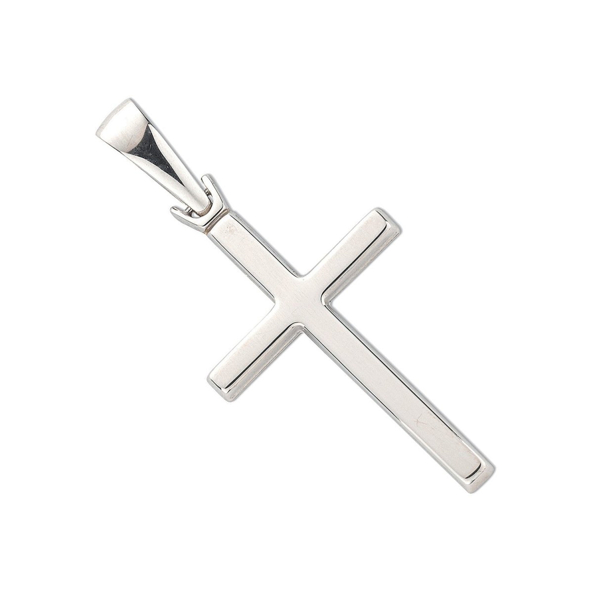 9ct White Gold Hollow Cross Pendant – Elegant & Timeless - Samuel Perry