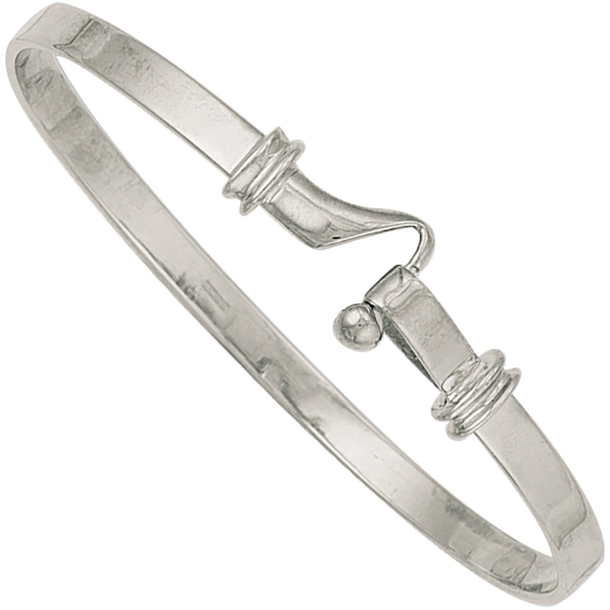 9ct White Gold Hook Bangle – Elegant & Timeless Design - Samuel Perry