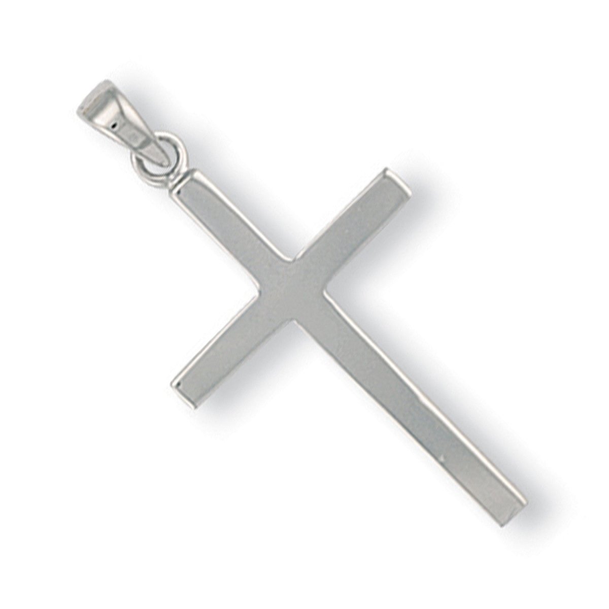 9ct White Gold Plain Cross Pendant – Timeless & Elegant - Samuel Perry