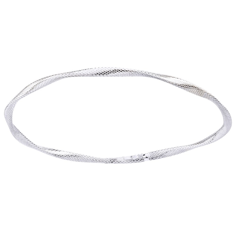 9ct White Gold Slave Bangle - Samuel Perry