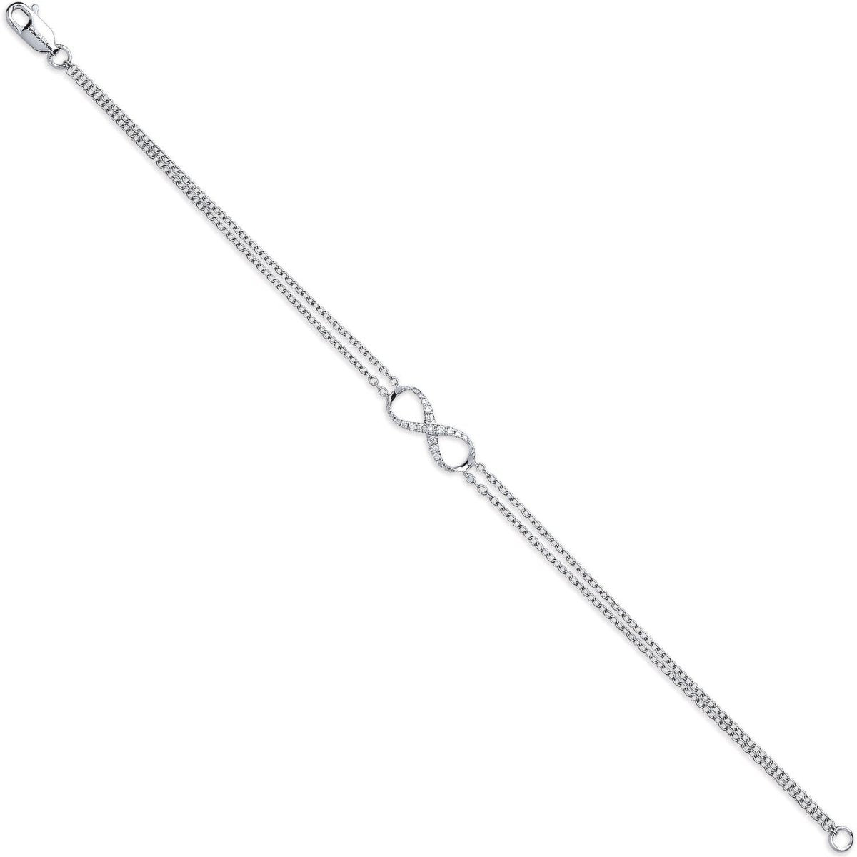 9ct White Hold 0.15ct Diamond Infinity Bracelet - Samuel Perry