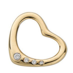 9ct Yellow Gold 0.07ct Diamond Heart Pendant - Samuel Perry