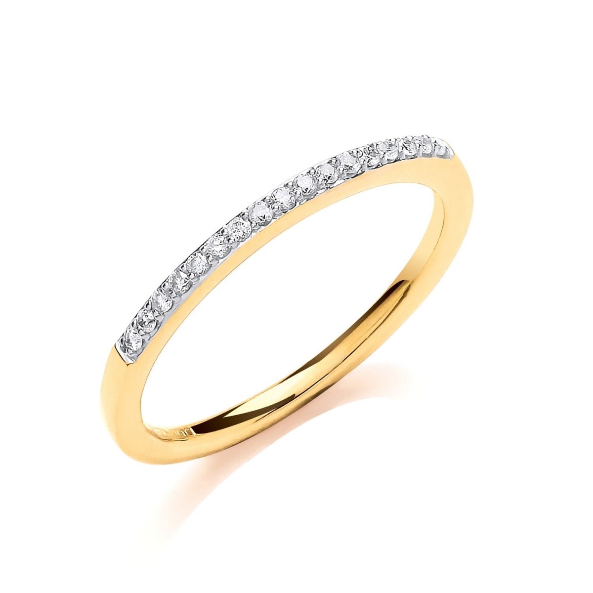 9ct Yellow Gold 0.10ct Diamond Half Eternity Ring - Samuel Perry