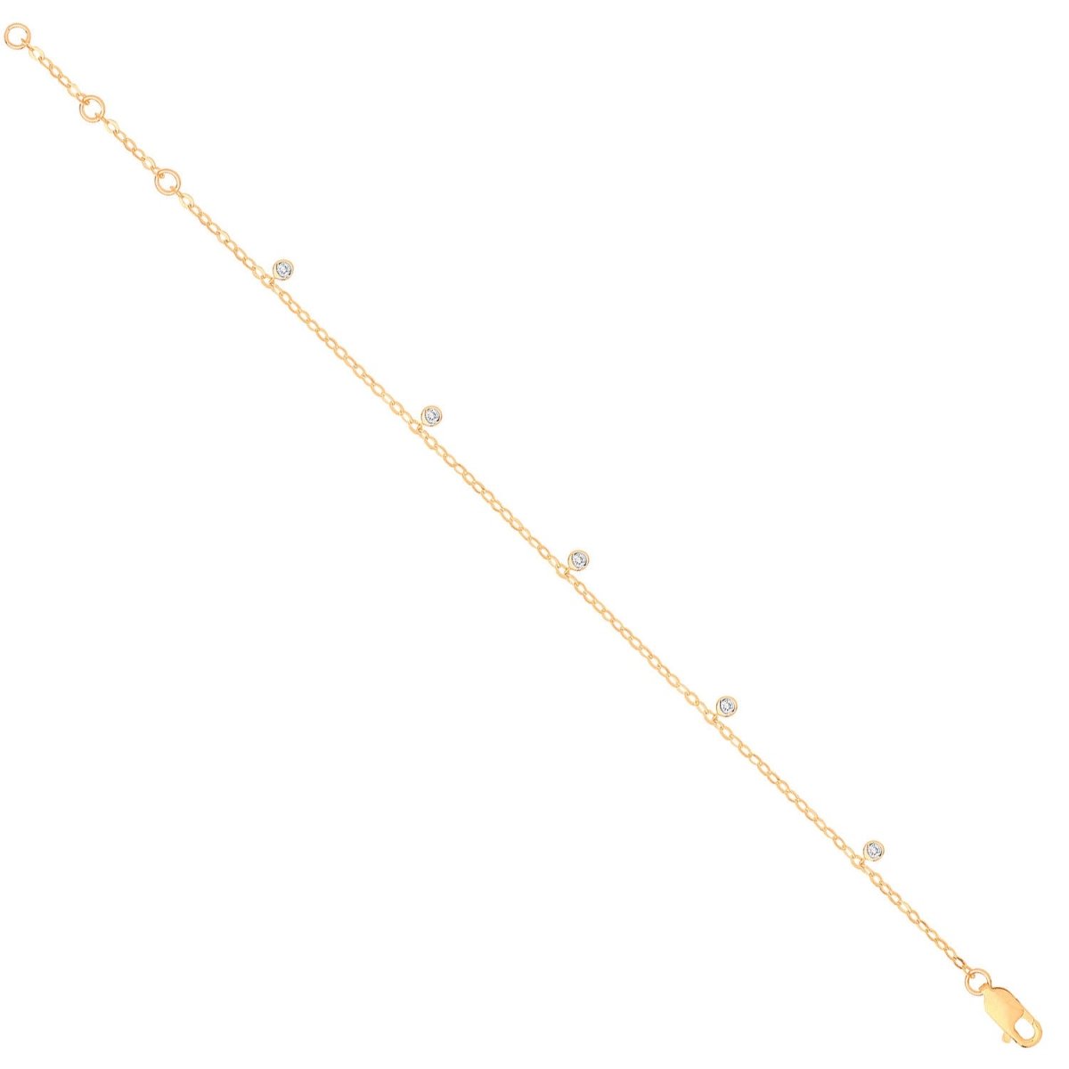 9ct Yellow Gold 0.10ct Diamond Rubover Bracelet - Samuel Perry