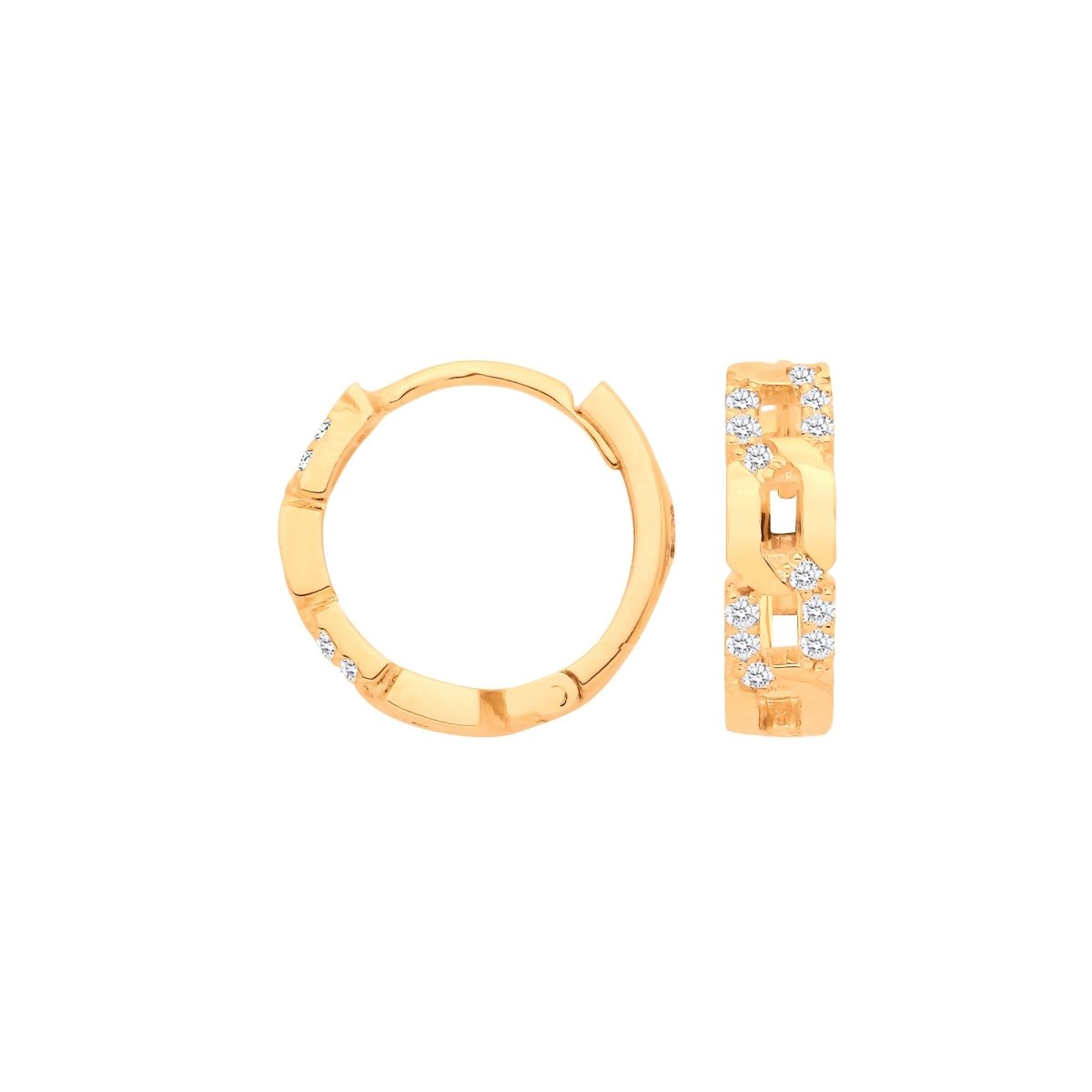 9ct Yellow Gold 0.12ct Diamond Huggie Earrings - Samuel Perry
