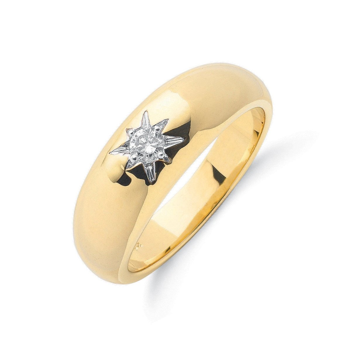 9ct Yellow Gold 0.15ct Single Stone Diamond Band - Samuel Perry