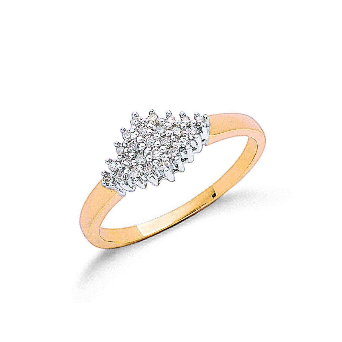 9ct Yellow Gold 0.16ct Diamond Cluster Ring - Samuel Perry